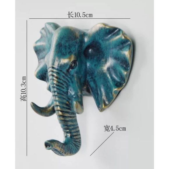 🧡IN STOCK🧡BLUE/GREEN ELEPHANT wall hook - Picture 5 of 9